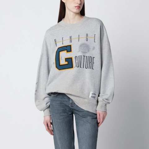 GOLDEN GOOSE Grey Sweatshirt College Logo