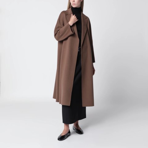 Max Mara 'S Wool Midi Coat Brown
