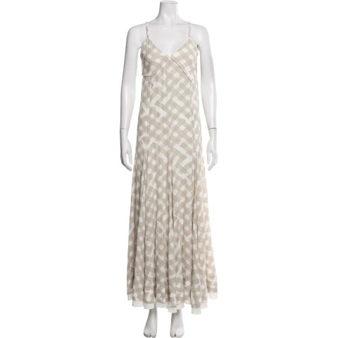 Proenza Schouler Proenza Schouler Pre-owned Plaid Print Long Dress Neutral