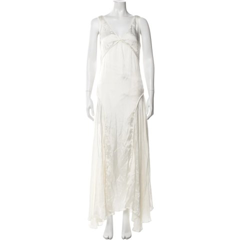 Jil Sander Jil Sander Pre-owned V-Neck Long Dress Neutral