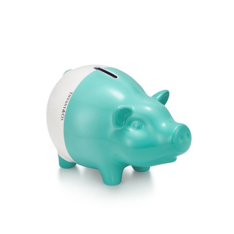 Tiffany Color Block piggy bank in earthenware. | Tiffany & Co.