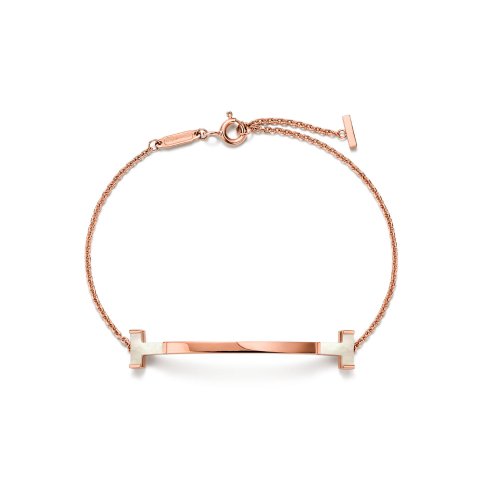 TIFFANY & Co Smile Medium Bracelet Rose Gold White Mother-of-pearl