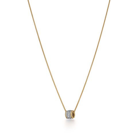 TIFFANY & Co Rolo Diamond Pendant Yellow Gold Platinum
