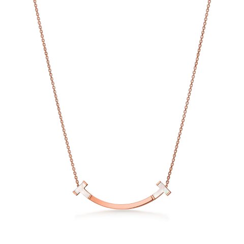 TIFFANY & Co Smile Medium Pendant Rose Gold White Mother-of-pearl