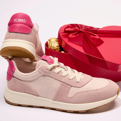 Toms TRVL LITE Retro Runner Water Repellent Women's Sneaker Pale Rose