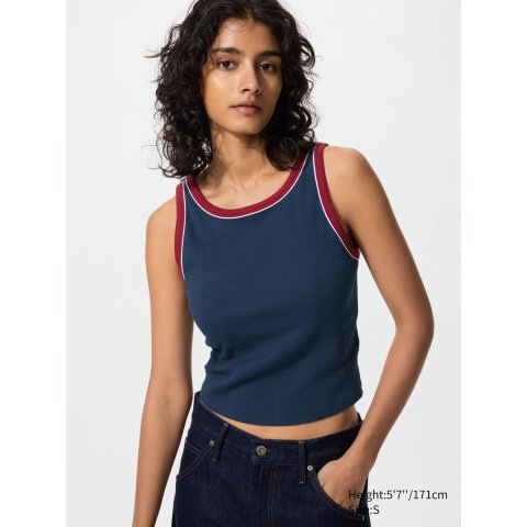 Uniqlo Ringer Women's Ribbed Cropped Bra Top