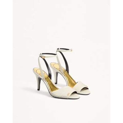 Valentino Ladycrush Kidskin Sandal 85mm Ivory Women's
