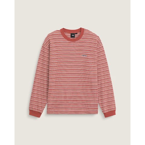 Vans Wesley Stripe Long Sleeve Knit Shirt Light Bronze Brown