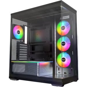 MONTECH TG3 Panoramic ATX Mid-Tower PC Case with 360mm ARGB Unibody Fan Black