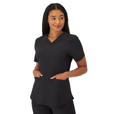 Hanes Womens V-Neck Scrub Top Comfort Fit 2 Pockets XS-3XL