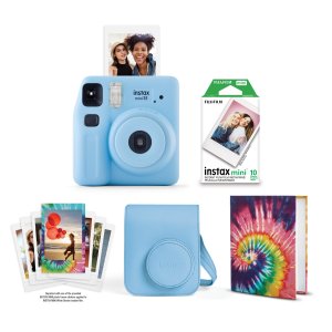 Fujifilm instax Mini SE Instant Camera Bundle 10 Pack Film Light Blue