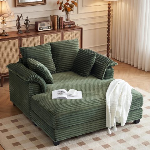 Hokku Designs Corduroy Sleeper Sofa Grey