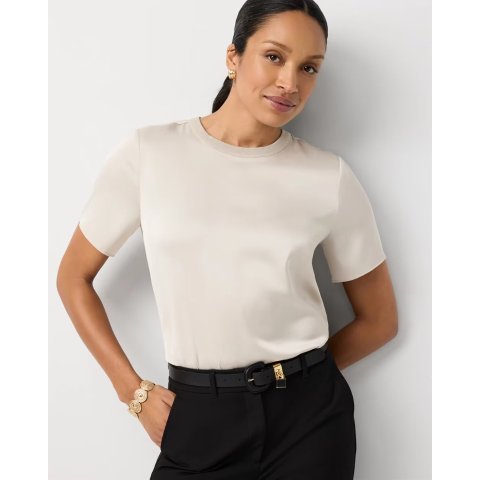 White House Black Market Satin Tee White