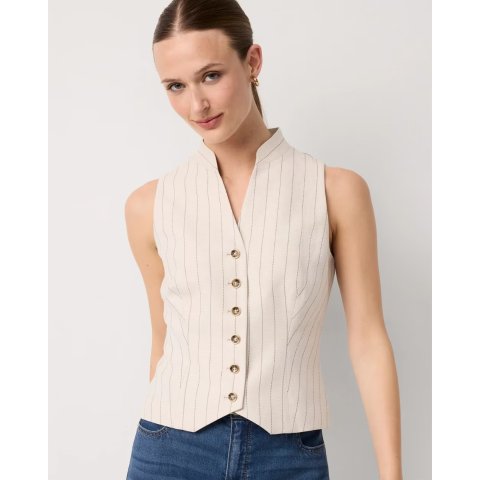 White House Black Market Pinstripe Vest