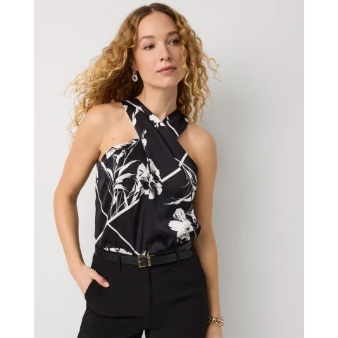 White House Black Market Satin Halter Top