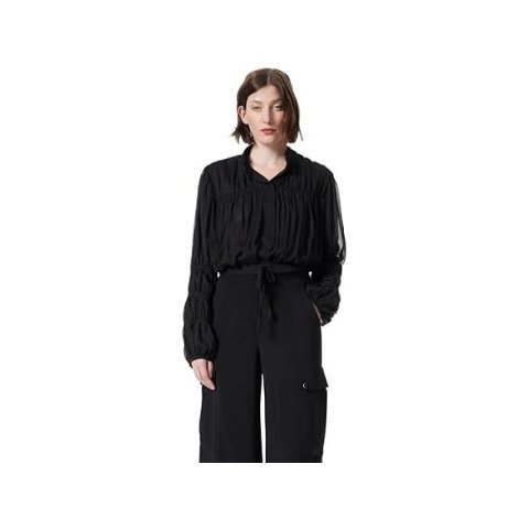 DEE Ocleppo Winona Chiffon Banded Ruched Blouse Standard