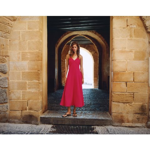 Zara Strappy Midi Dress V-Neck A-Line