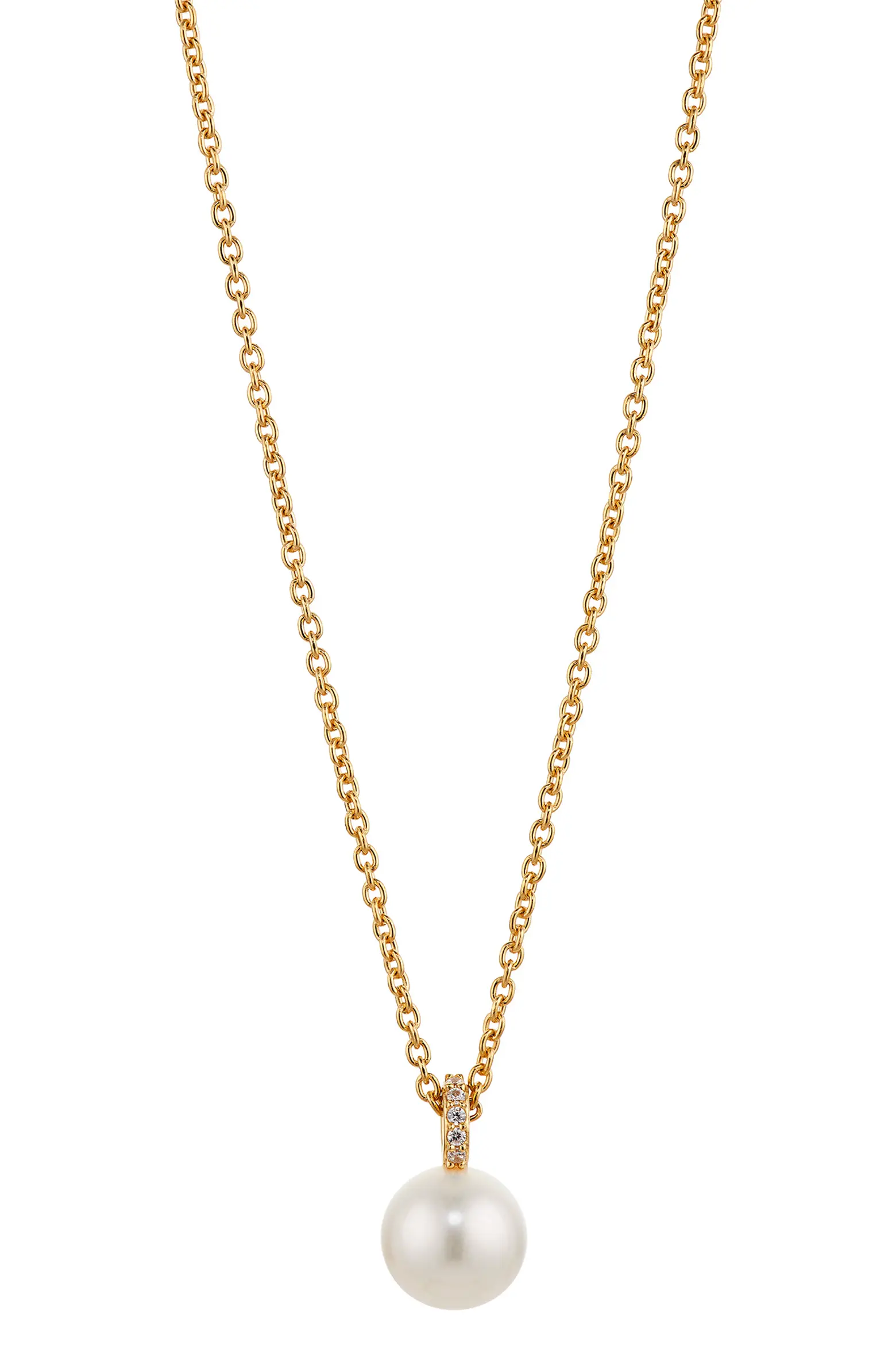 Nadri goldtone chain necklace with a freshwater pearl pendant