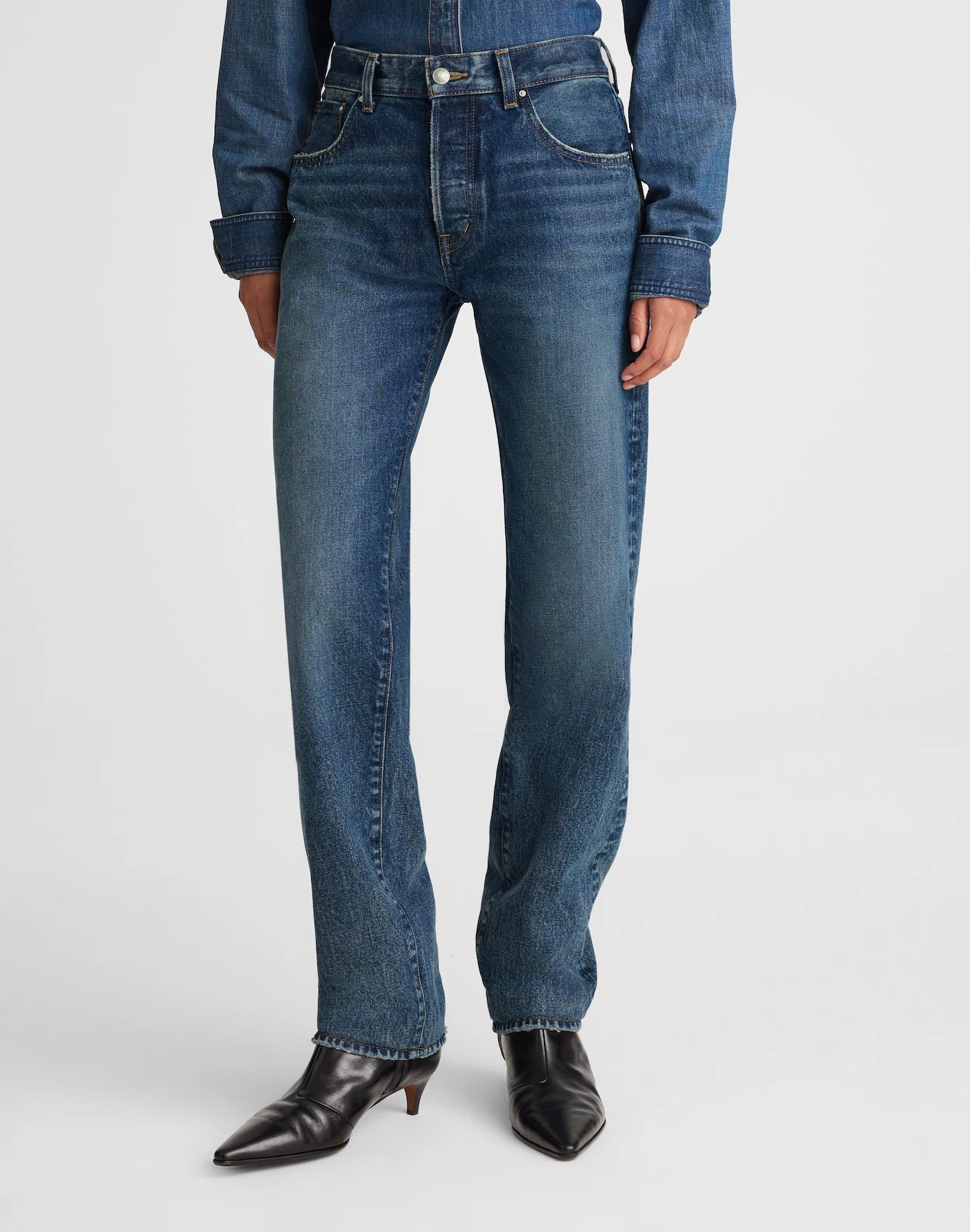 Madewell The Dean Easy Straight Jean in Greendale Wash