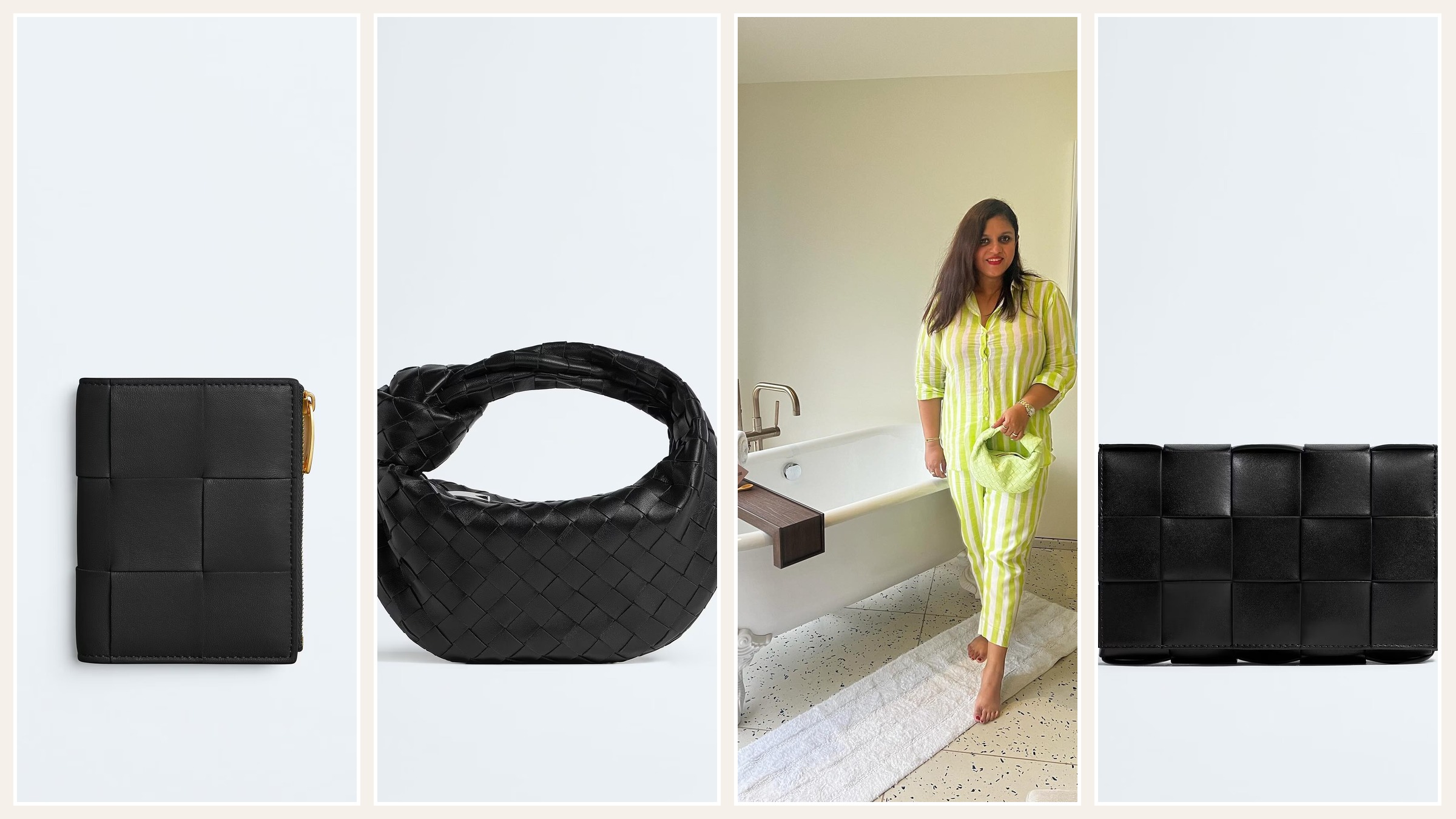 Bottega Veneta first purchase edit with Cassette wallet, Mini Jodie, creator outfit, and Cassette crossbody