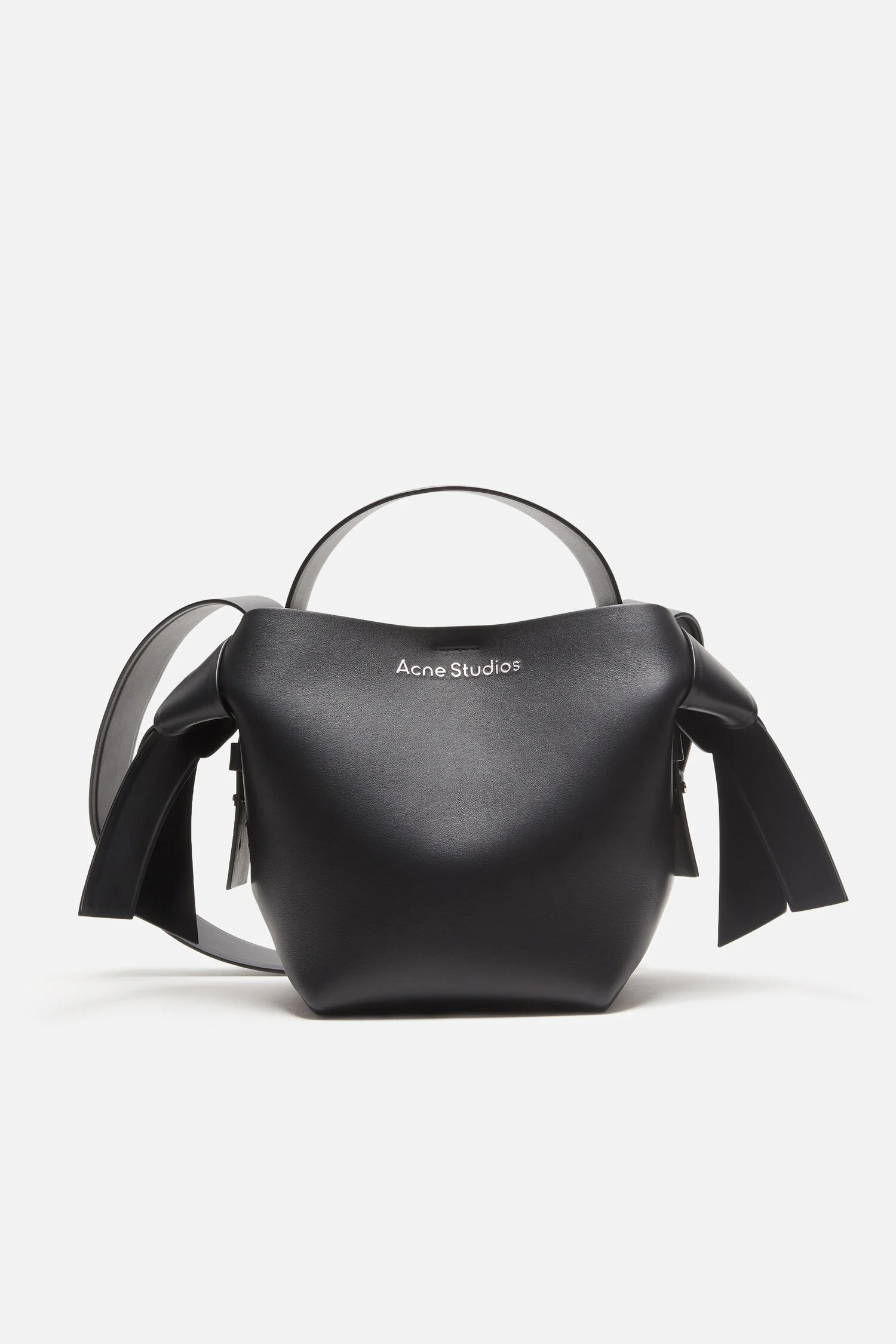 Black Acne Studios Musubi Mini R bag shown from the front