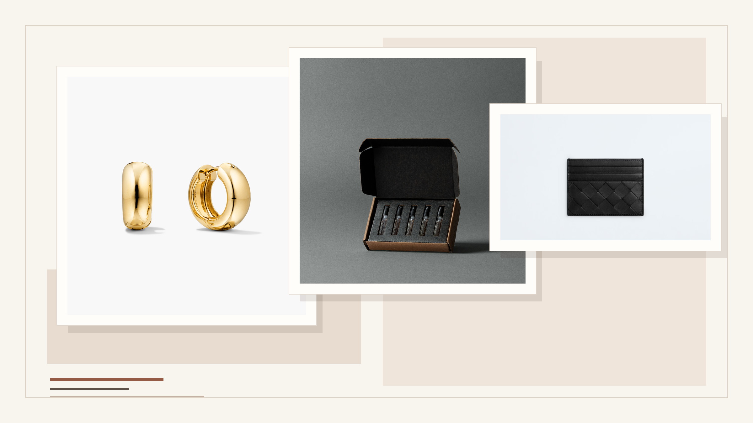 Luxury gifts under $500 edit with Mejuri hoops, Le Labo, and a Bottega Veneta card case