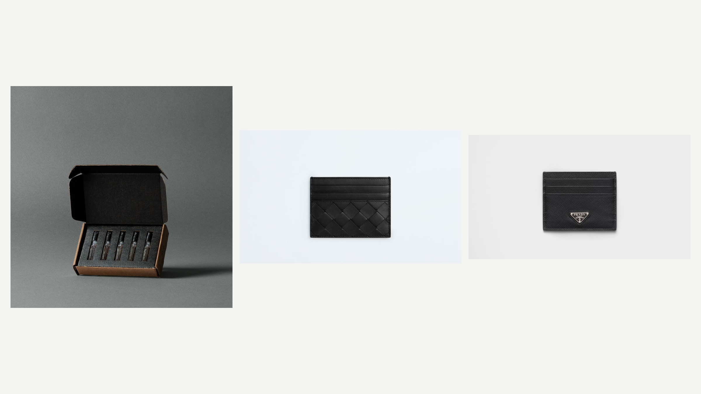 Luxury gifts for him edit with Le Labo, Bottega Veneta, and Prada card cases