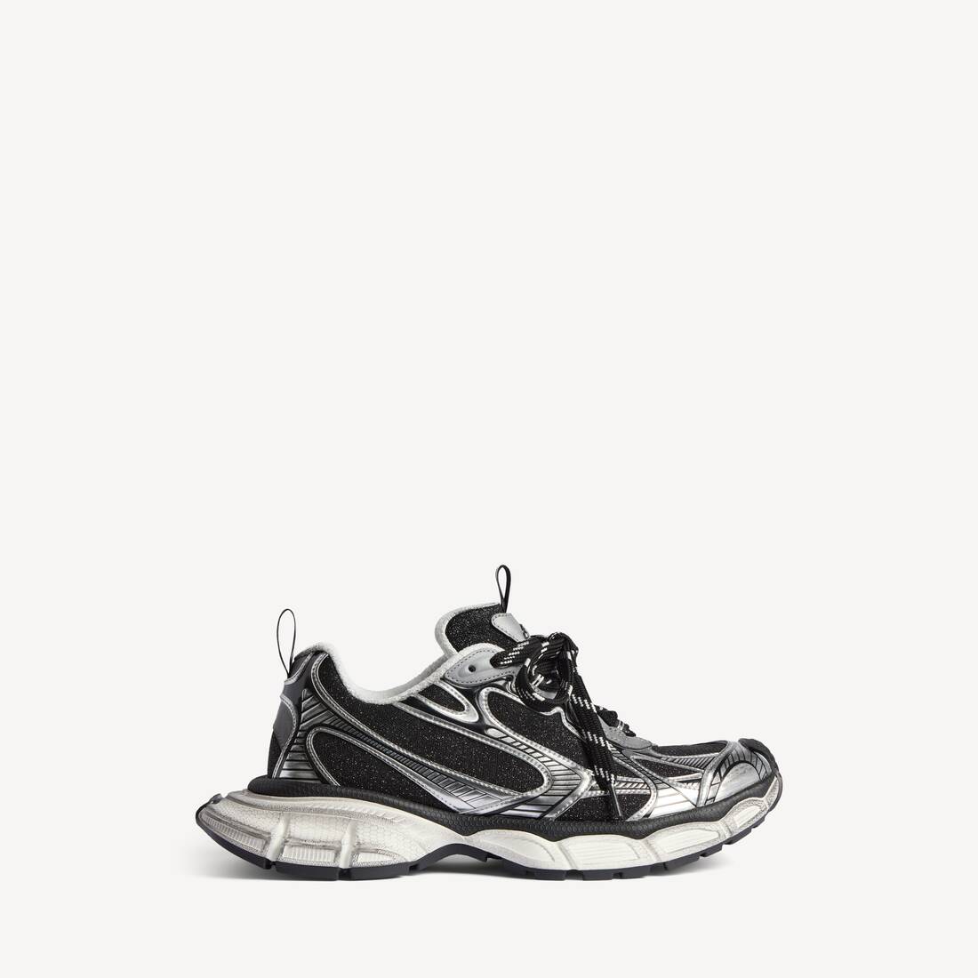Balenciaga 3XL Sneaker in black and silver polyurethane and polyester, official side product image