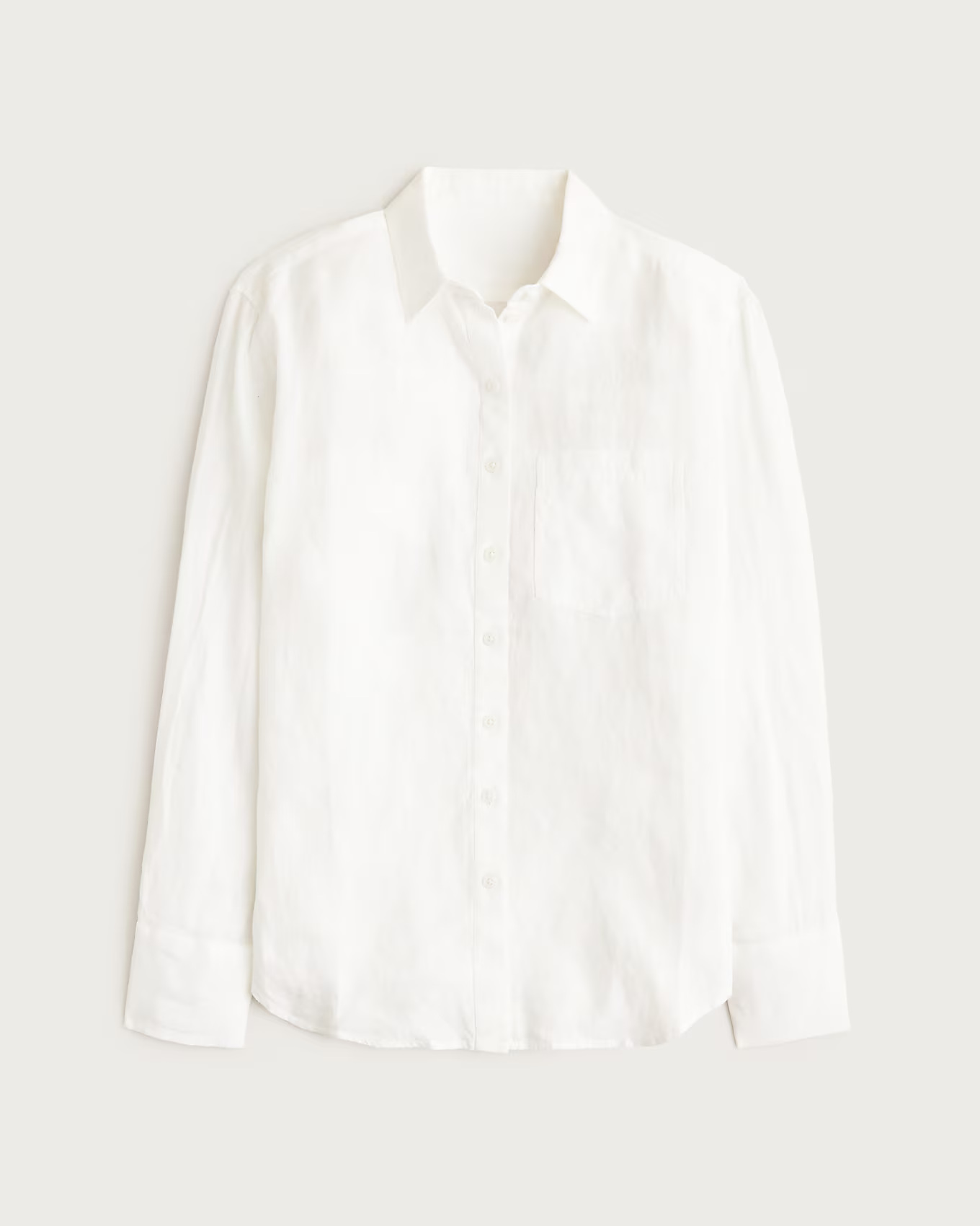J.Crew white Garçon Classic button-up shirt in Baird McNutt Irish linen shown flat against a light background