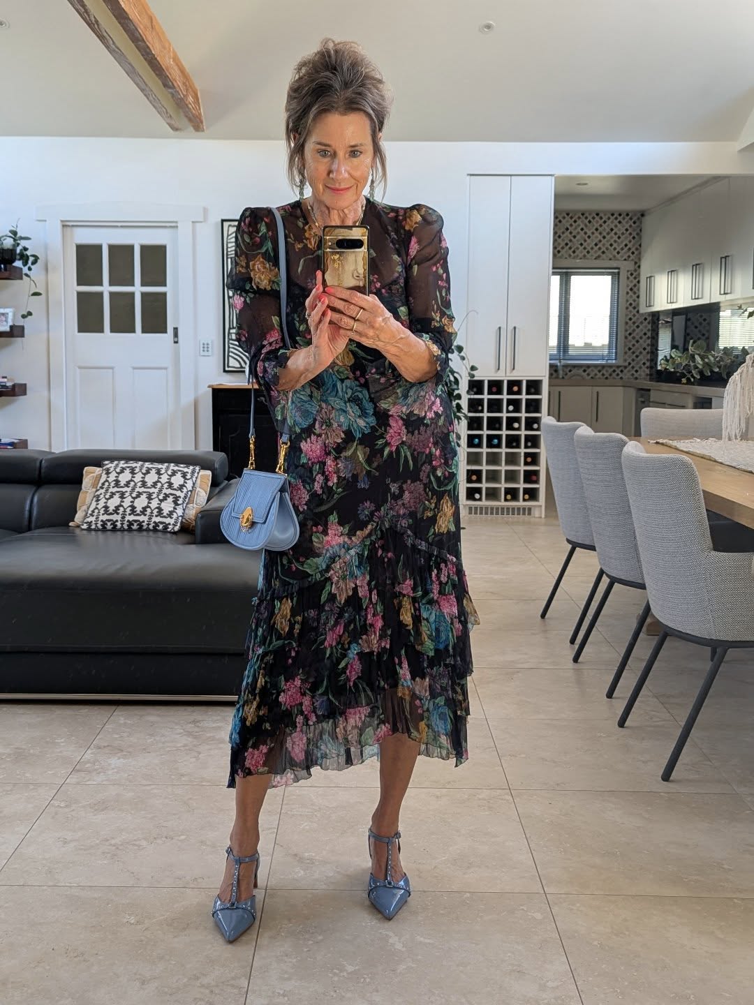 Zimmermann dress dinner outfit from Instagram creator suzie ricchetti