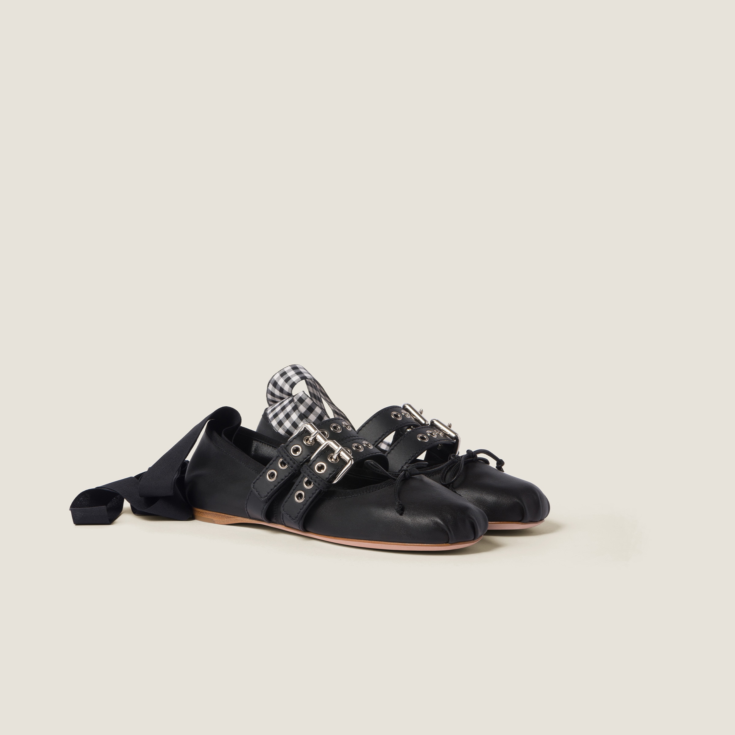 Miu Miu nappa and calf leather ballerinas official product image
