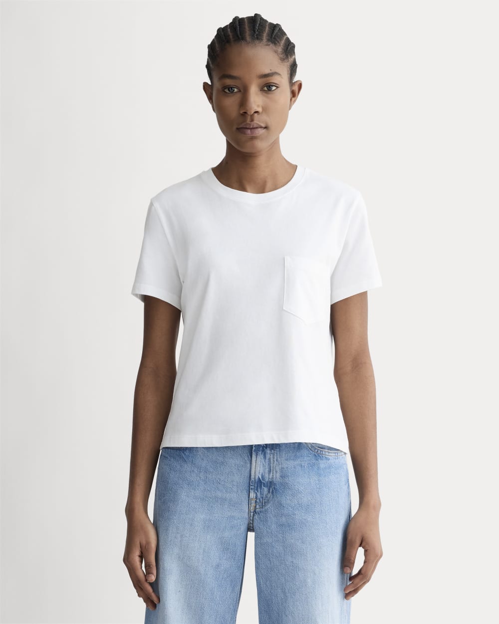 Everlane Box-Cut Tee in white cotton