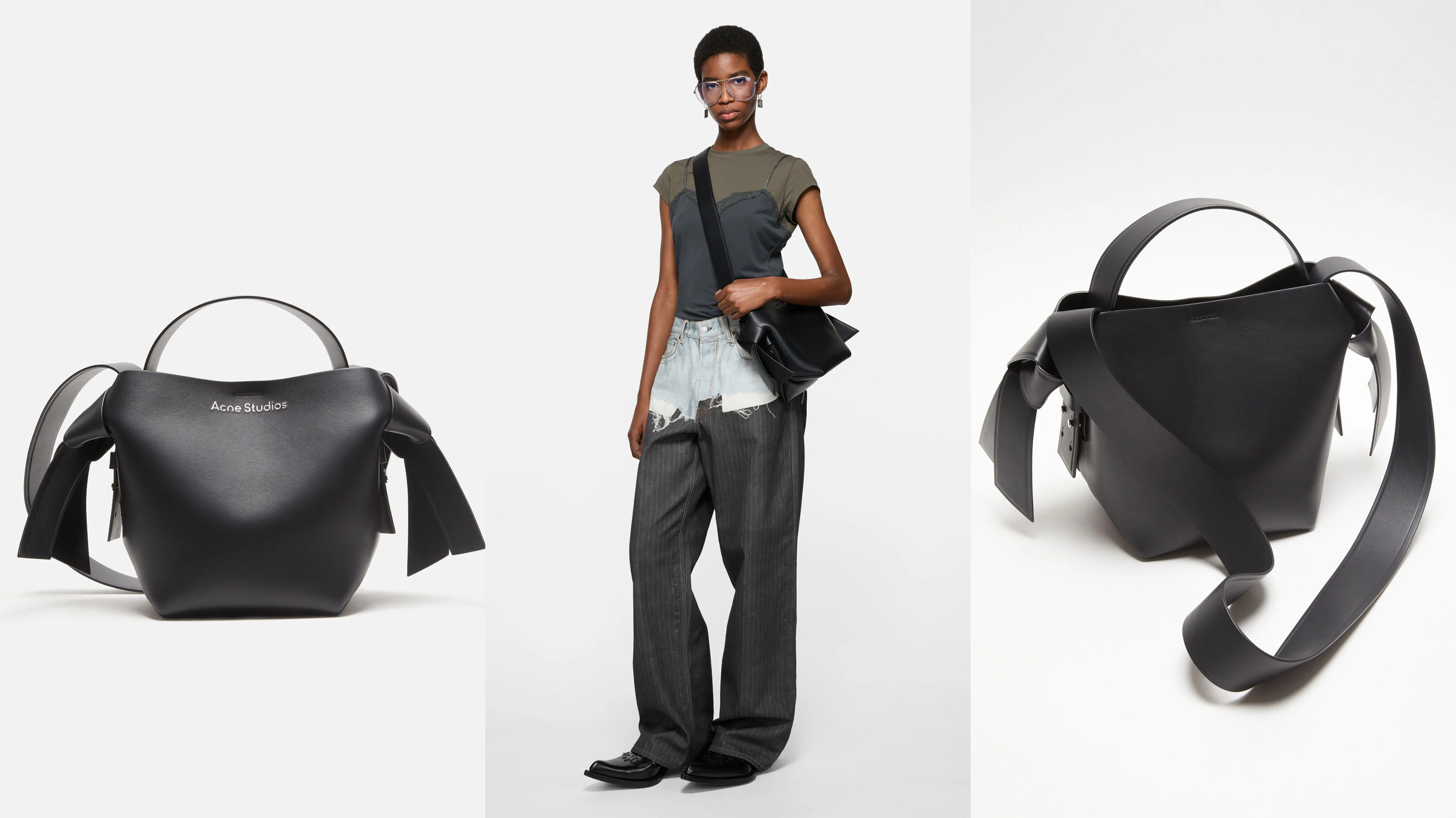 Acne Studios Musubi Mini R product and on-model collage