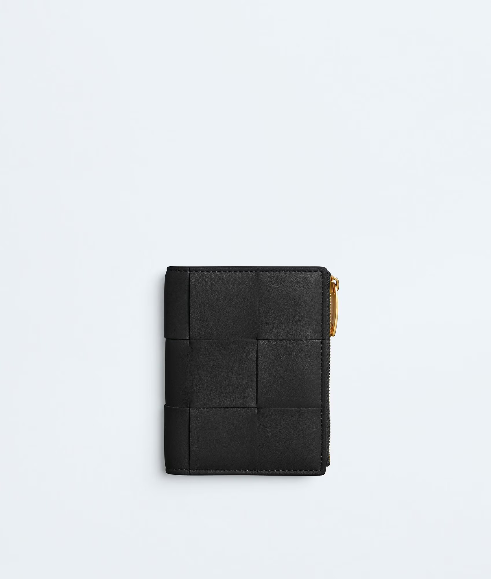 Bottega Veneta Cassette Small Bi-Fold Wallet in black Intreccio nappa leather