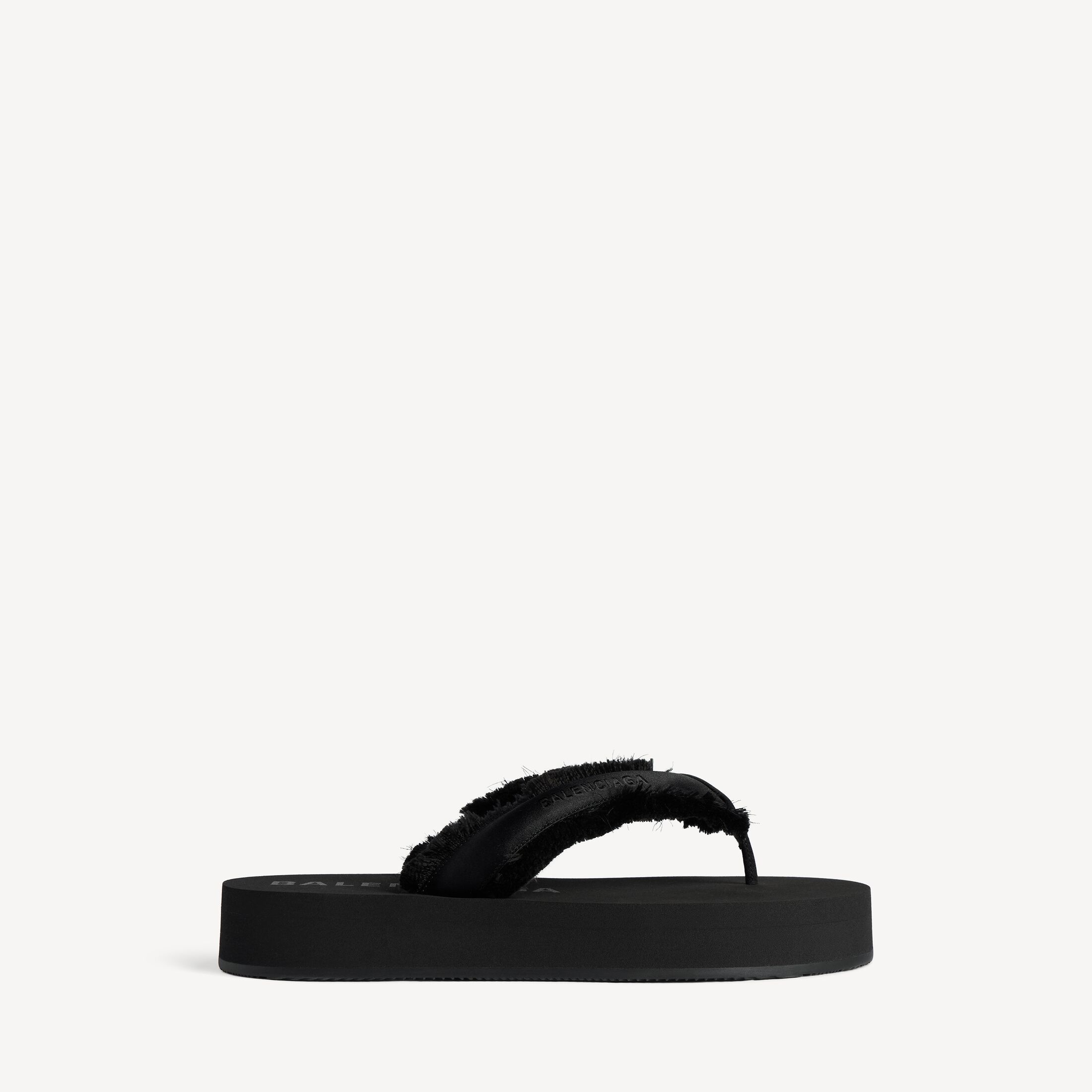 Black Balenciaga Jet Lag padded platform thong