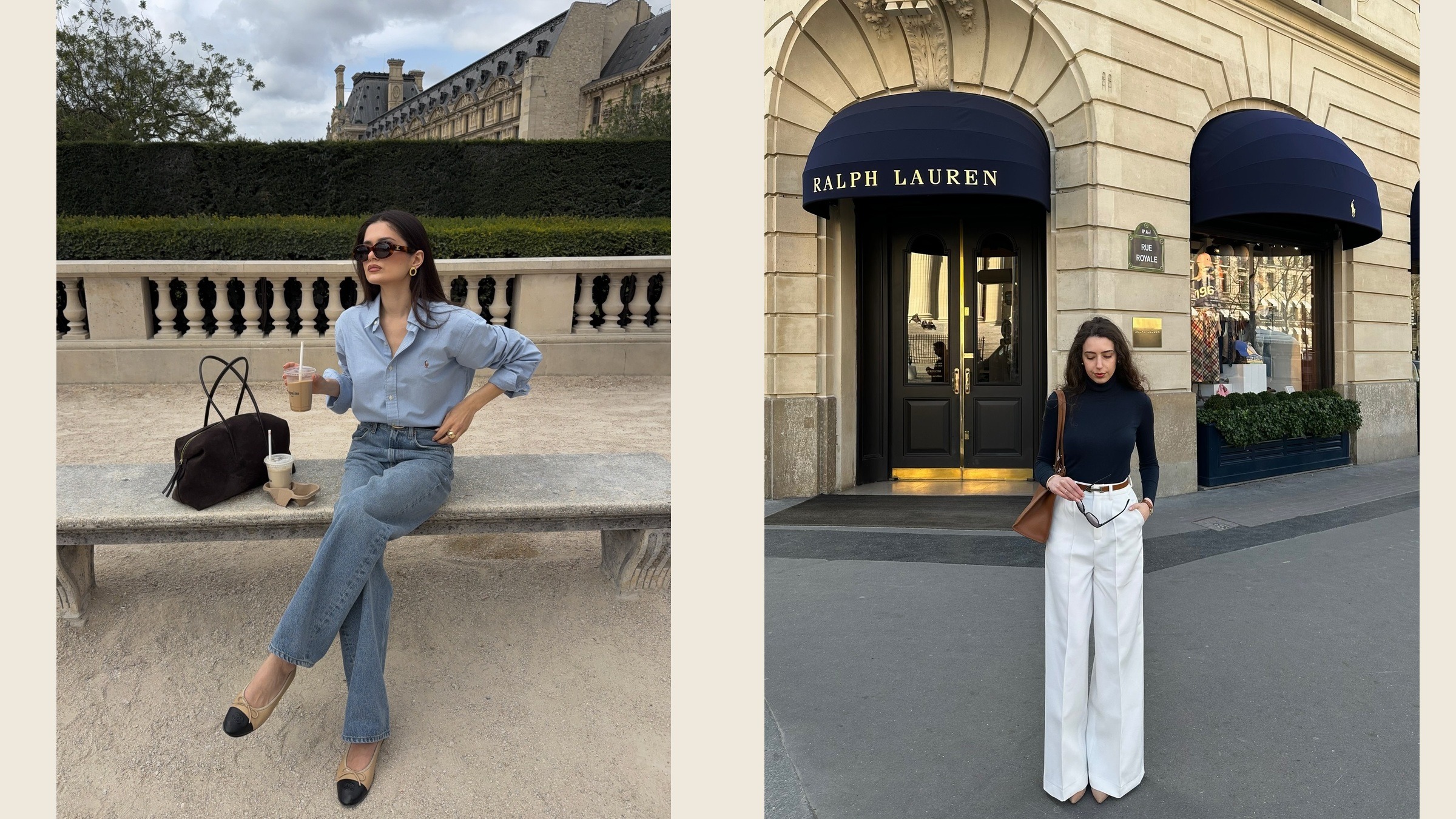 Two independent creators demonstrate full tucks with denim and tailored trousers
