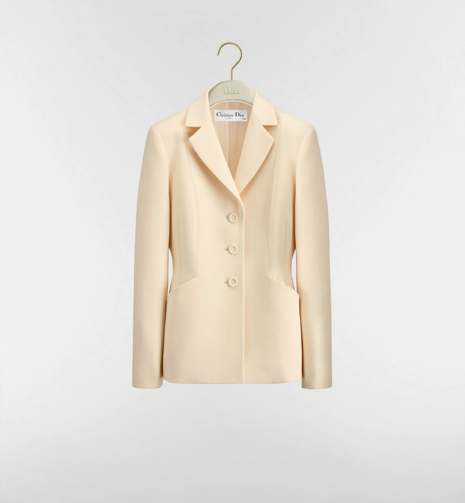 Dior 30 Montaigne Bar Jacket in white wool and silk